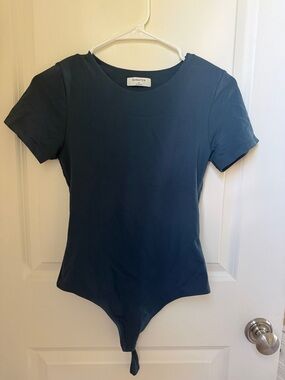 Babaton Deep Teal Short Sleeve Contour Bodysuit